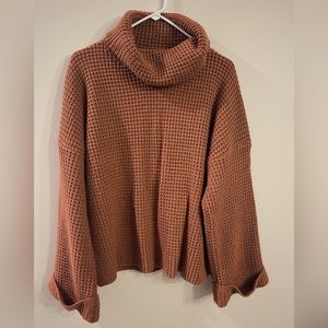 Cowl neck over-sized knit sweater